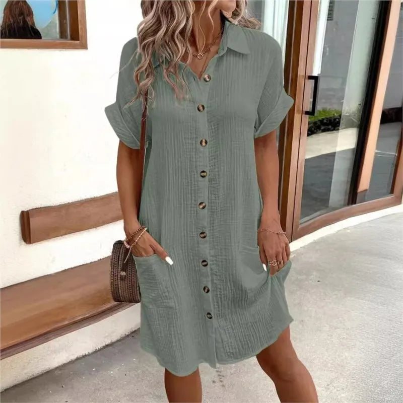 Johanna | Sommerkleid mit Kragen und Knopfleiste