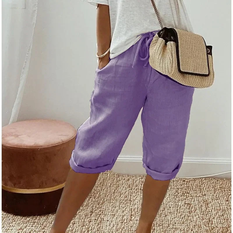 Laura | Damen kurze Hose mit Kordelzug und Taschen