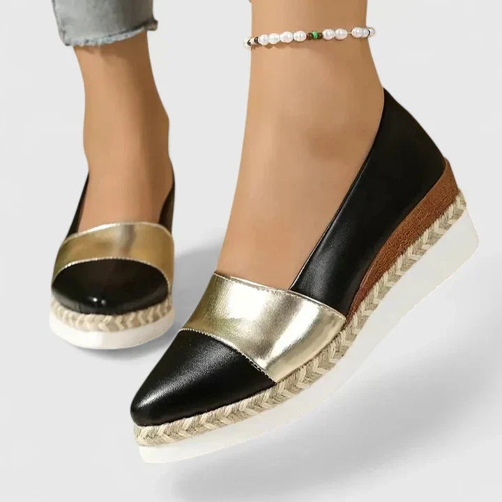 Malina | Women's Metallic Espadrille Platform Sandals for Summer