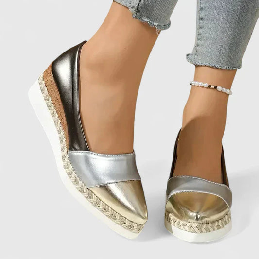 Malina | Women's Metallic Espadrille Platform Sandals for Summer