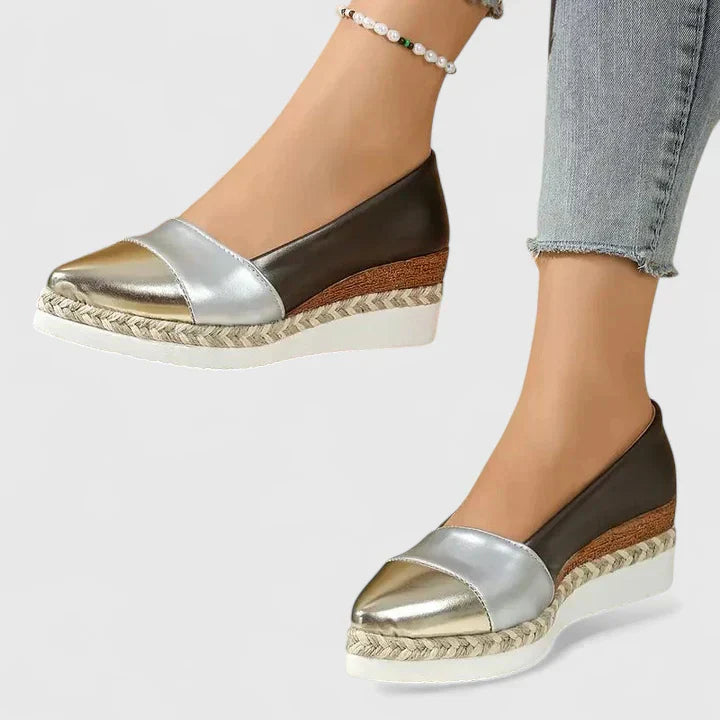 Malina | Women's Metallic Espadrille Platform Sandals for Summer