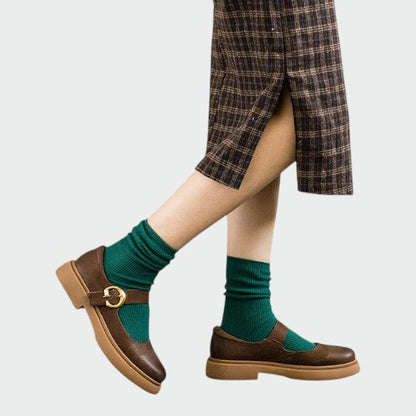 Orvex | Damen Moderne Mary Jane Schuhe mit Plateausohle und Riemenverschluss