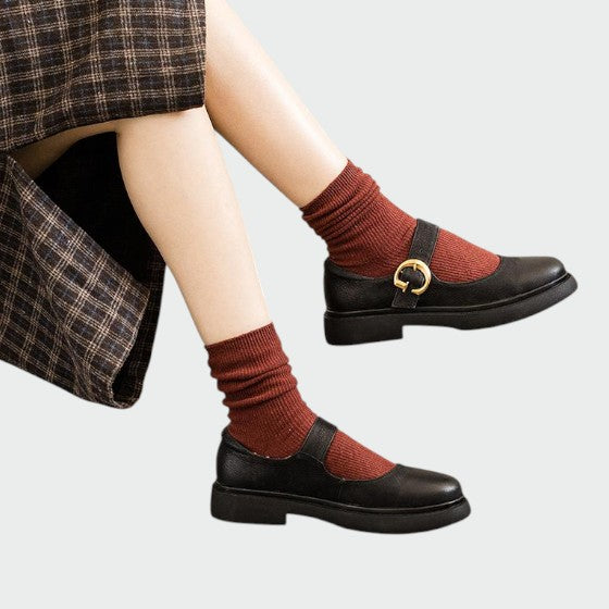 Orvex | Damen Moderne Mary Jane Schuhe mit Plateausohle und Riemenverschluss