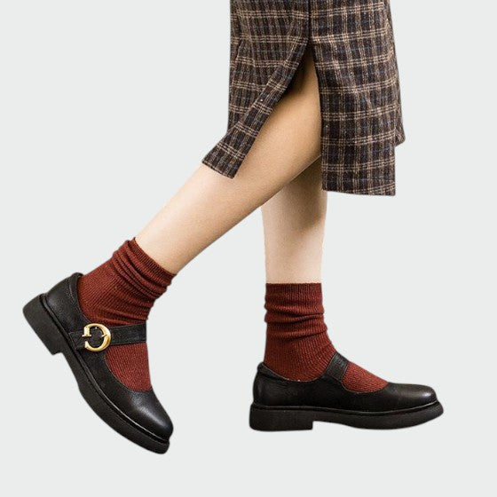 Orvex | Damen Moderne Mary Jane Schuhe mit Plateausohle und Riemenverschluss
