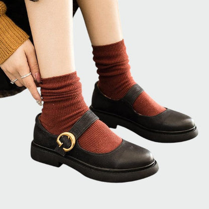Orvex | Damen Moderne Mary Jane Schuhe mit Plateausohle und Riemenverschluss