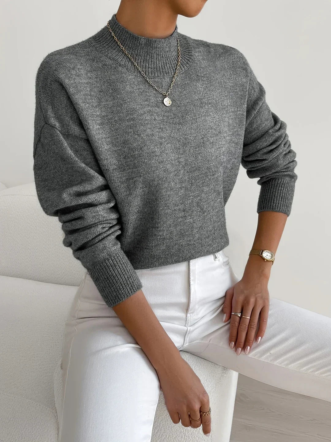 Mailin | eleganter Rollkragenpullover mit langen Ärmeln