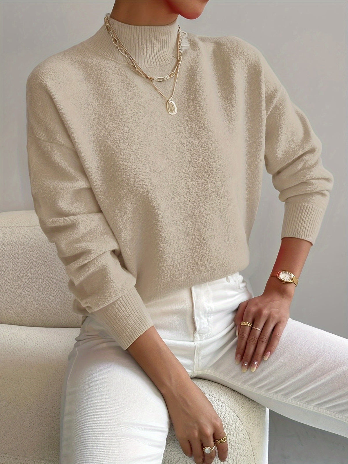 Mailin | eleganter Rollkragenpullover mit langen Ärmeln