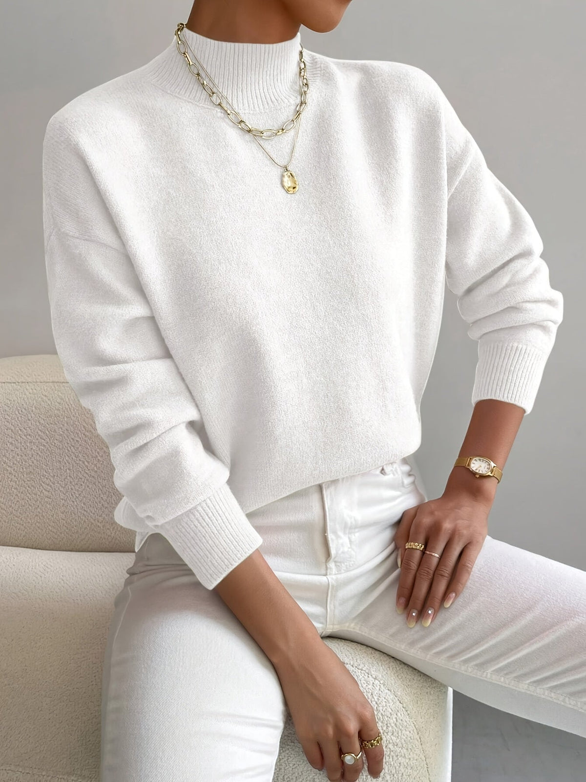 Mailin | eleganter Rollkragenpullover mit langen Ärmeln