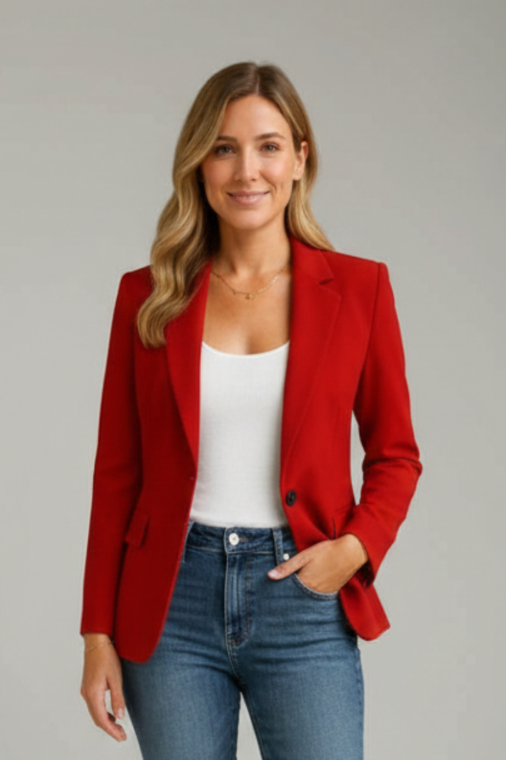 Annelie | Women's Blazer with Notched Lapel Collar and Long Sleeves