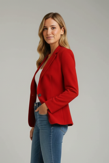 Annelie | Women's Blazer with Notched Lapel Collar and Long Sleeves