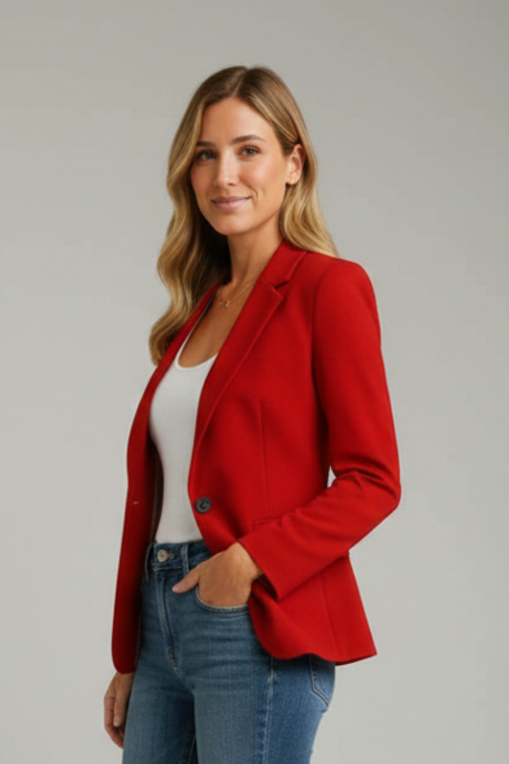 Annelie | Women's Blazer with Notched Lapel Collar and Long Sleeves