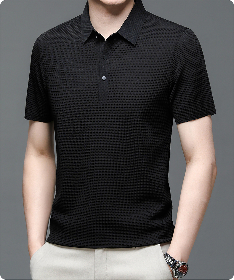 Marwin | Herren Strukturiertes Kurzarm Poloshirt mit Knopfleiste | Modern