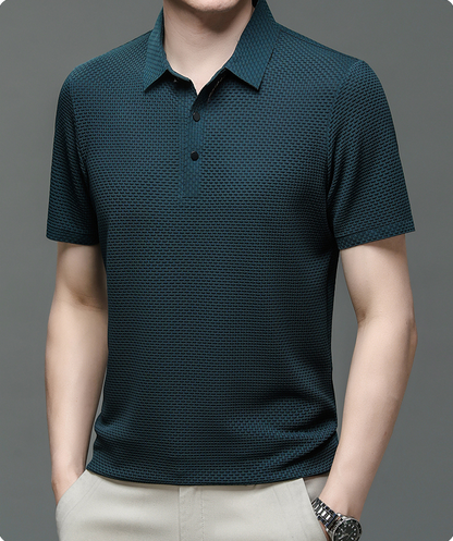 Marwin | Herren Strukturiertes Kurzarm Poloshirt mit Knopfleiste | Modern