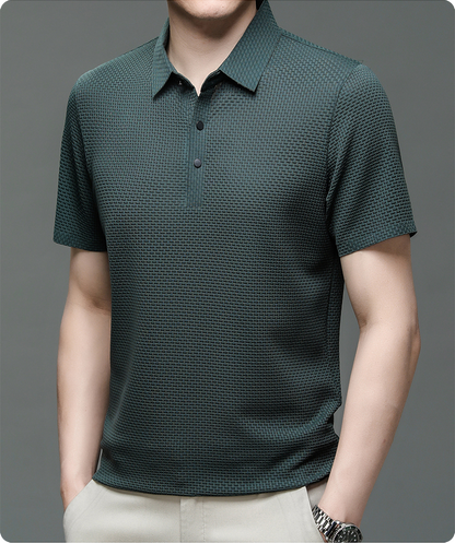 Marwin | Herren Strukturiertes Kurzarm Poloshirt mit Knopfleiste | Modern