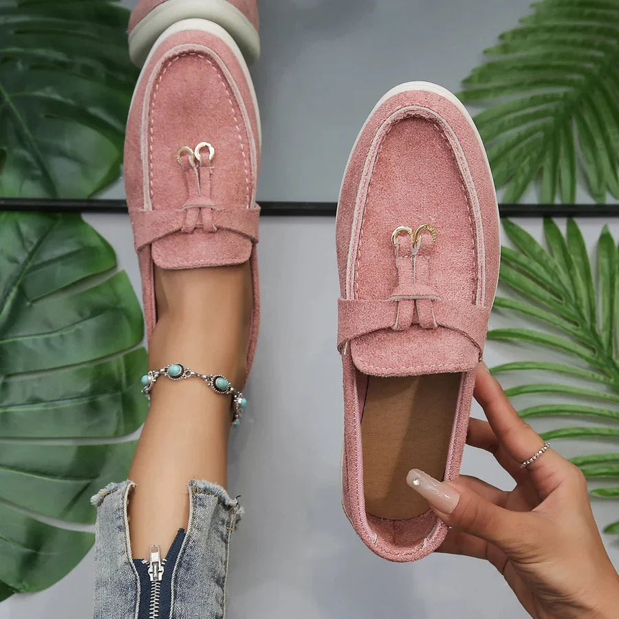 Paulina | Damen Slip-On Loafer mit Schnürung und Naht vorn