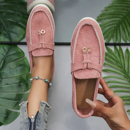 Paulina | Damen Slip-On Loafer mit Schnürung und Naht vorn
