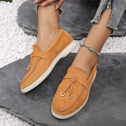 Paulina | Damen Slip-On Loafer mit Schnürung und Naht vorn