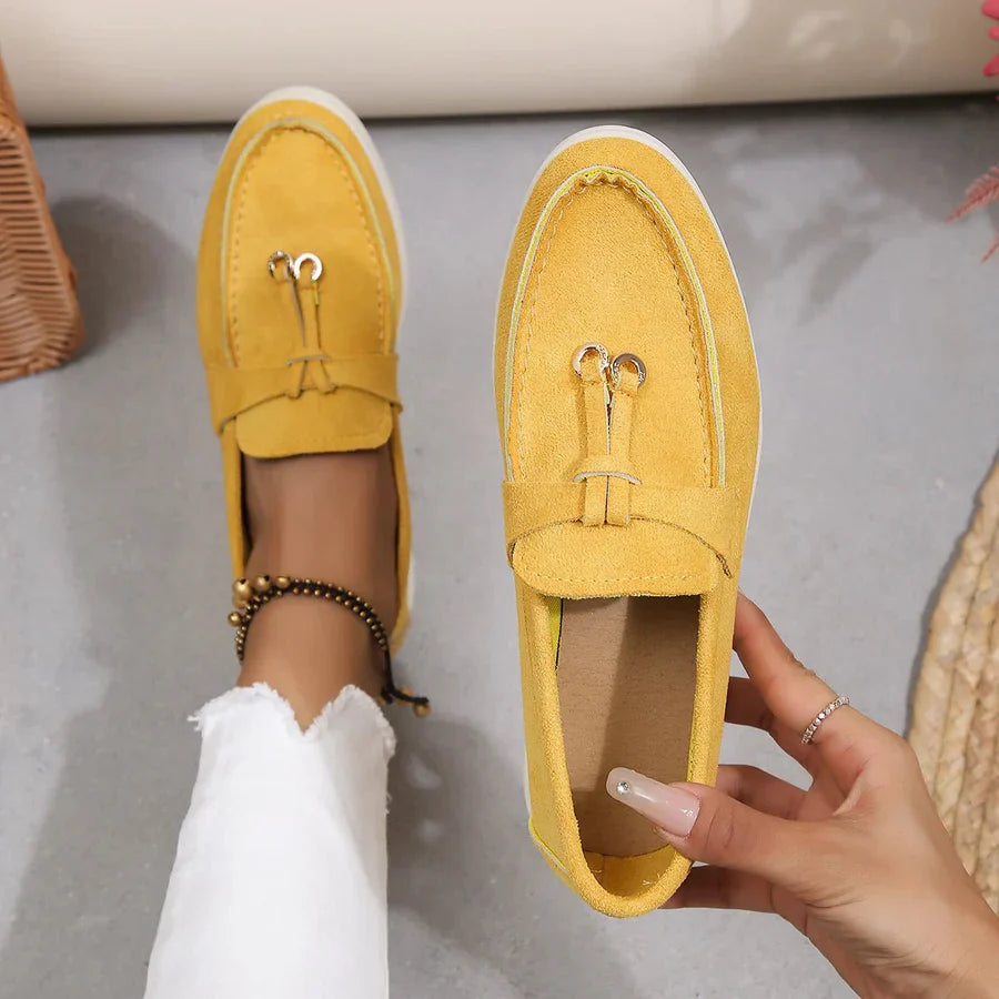 Paulina | Damen Slip-On Loafer mit Schnürung und Naht vorn