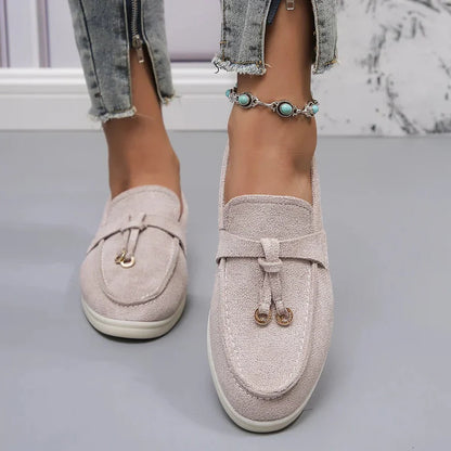 Paulina | Damen Slip-On Loafer mit Schnürung und Naht vorn