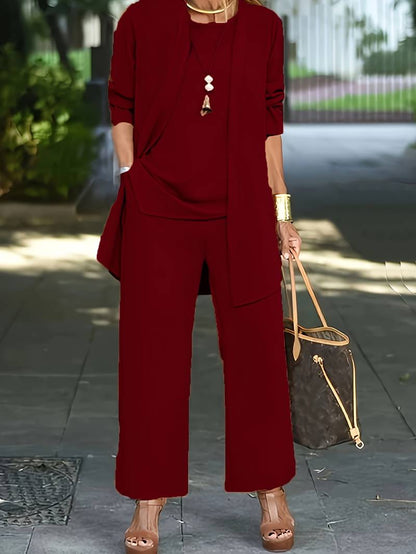 Erika | Damen Dreiteiliges Set mit Rundhals und Hose