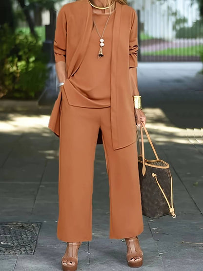 Erika | Damen Dreiteiliges Set mit Rundhals und Hose