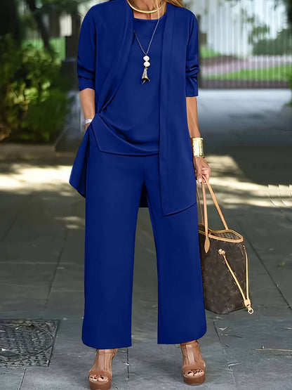 Erika | Damen Dreiteiliges Set mit Rundhals und Hose