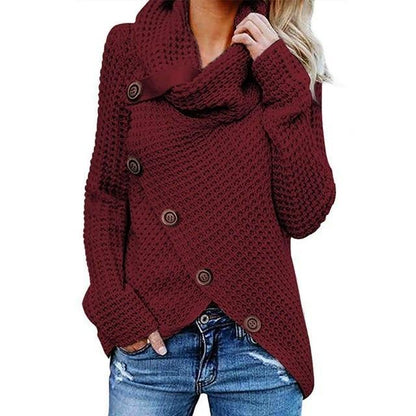 Tiziana | Winter-Top mit Schalkragen und Knöpfen