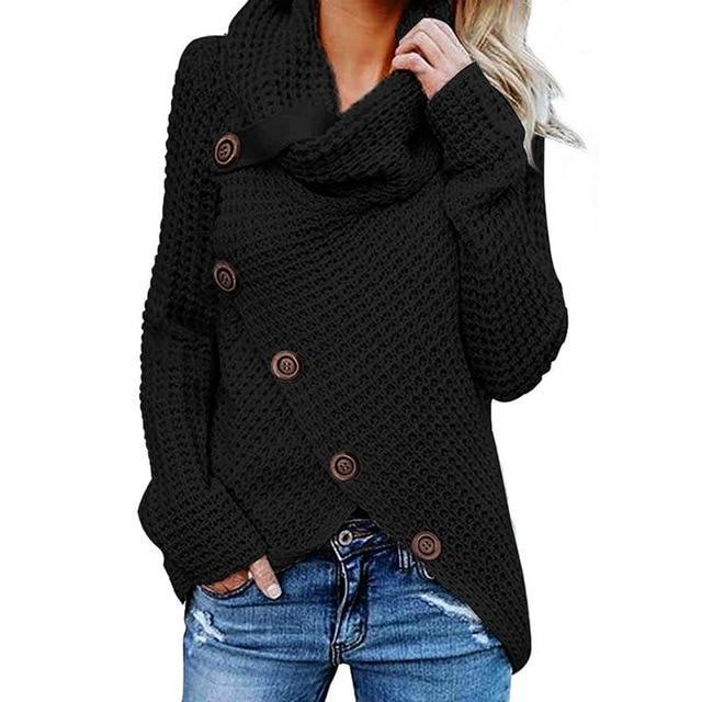 Tiziana | Winter-Top mit Schalkragen und Knöpfen
