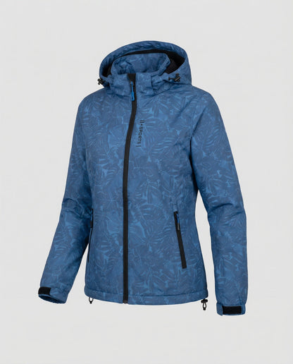 Greta | Damen Jacke mit Blattmuster und hohem Kragen