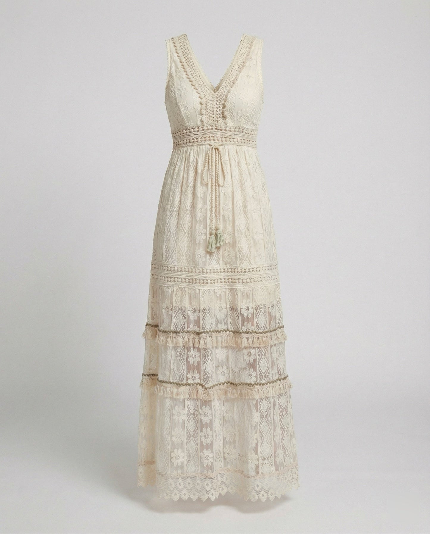 Charlotte | Boho Maxikleid mit Spitze und Sommer Design