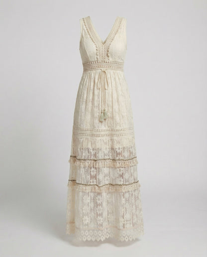 Charlotte | Boho Maxikleid mit Spitze und Sommer Design