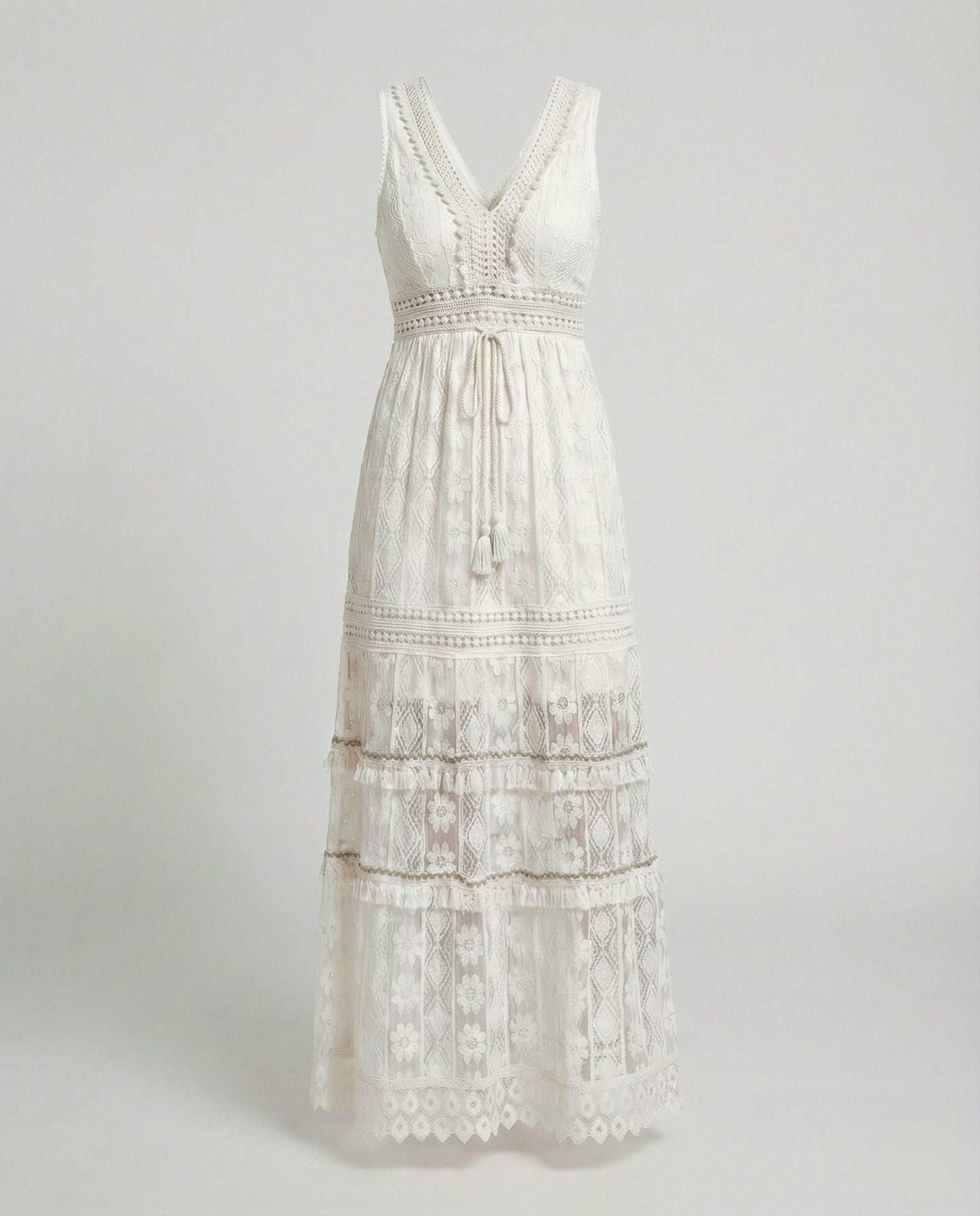Charlotte | Boho Maxikleid mit Spitze und Sommer Design