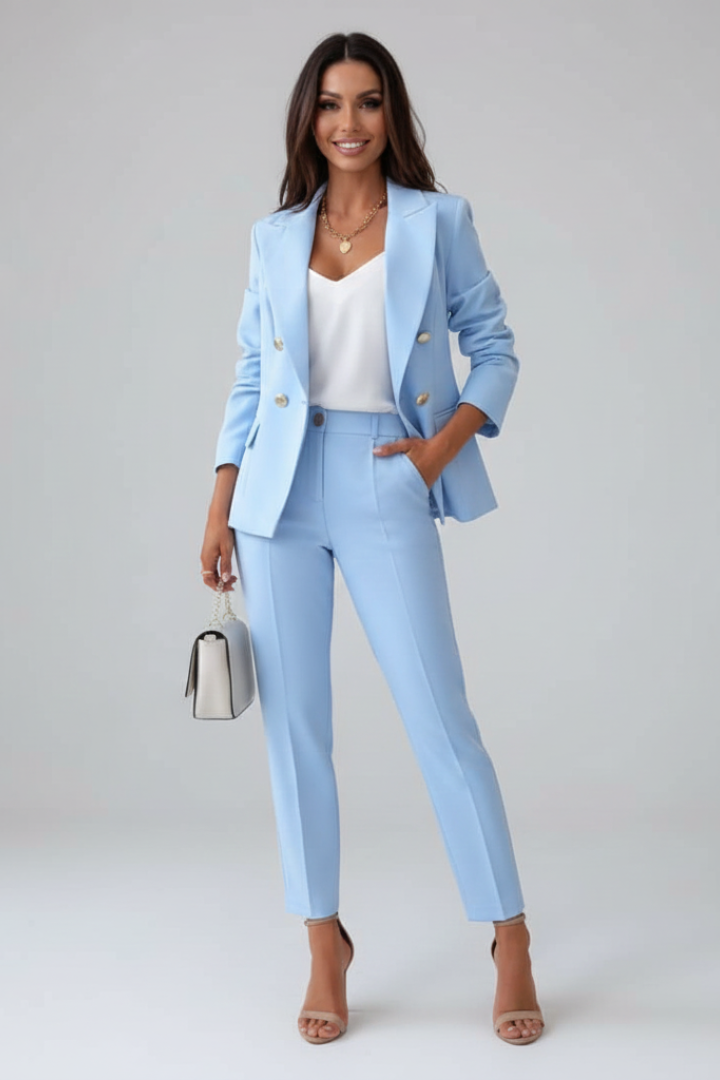 Romy | Women's Pantsuit with Double-Breasted Blazer and Pants