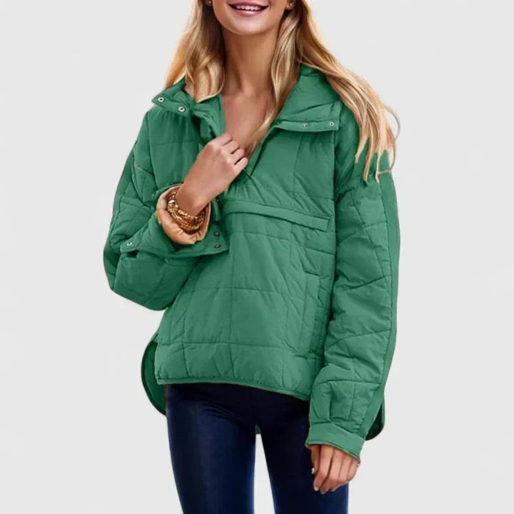 Amélie | Damen gesteppte Pulloverjacke im Puffer-Stil