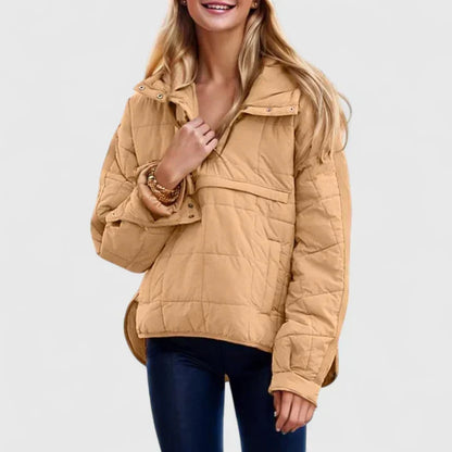 Amélie | Damen gesteppte Pulloverjacke im Puffer-Stil