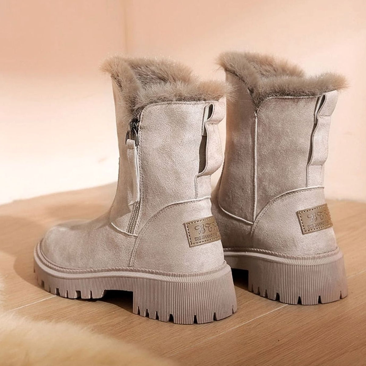 Karin | Damen gefütterte Stiefeletten mit Kunstfell