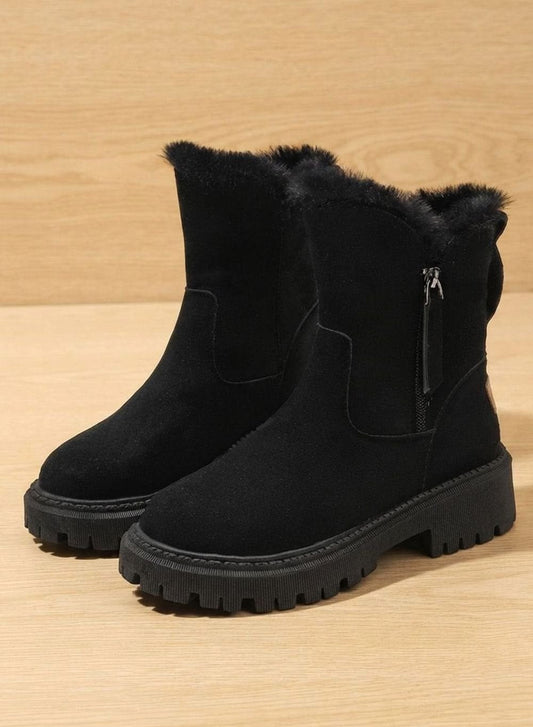 Karin | Damen gefütterte Stiefeletten mit Kunstfell