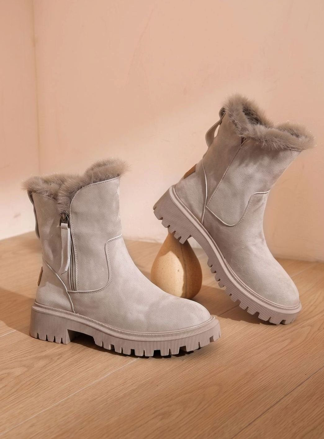 Karin | Damen gefütterte Stiefeletten mit Kunstfell