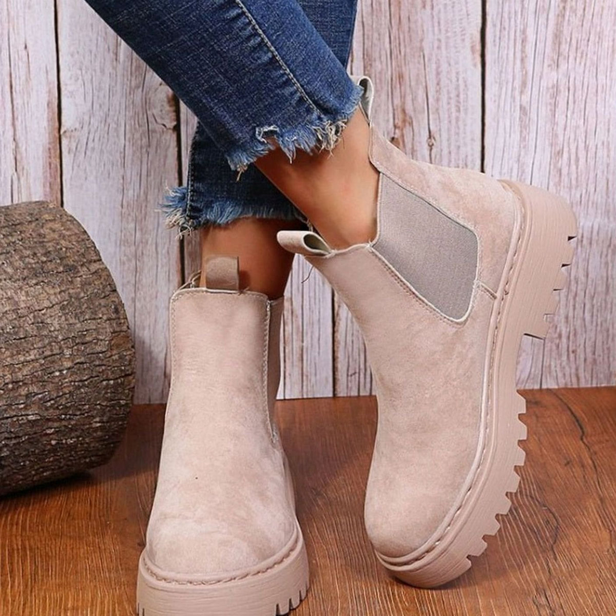 Erika | Damen Chelsea Boots in Wildleder-Optik