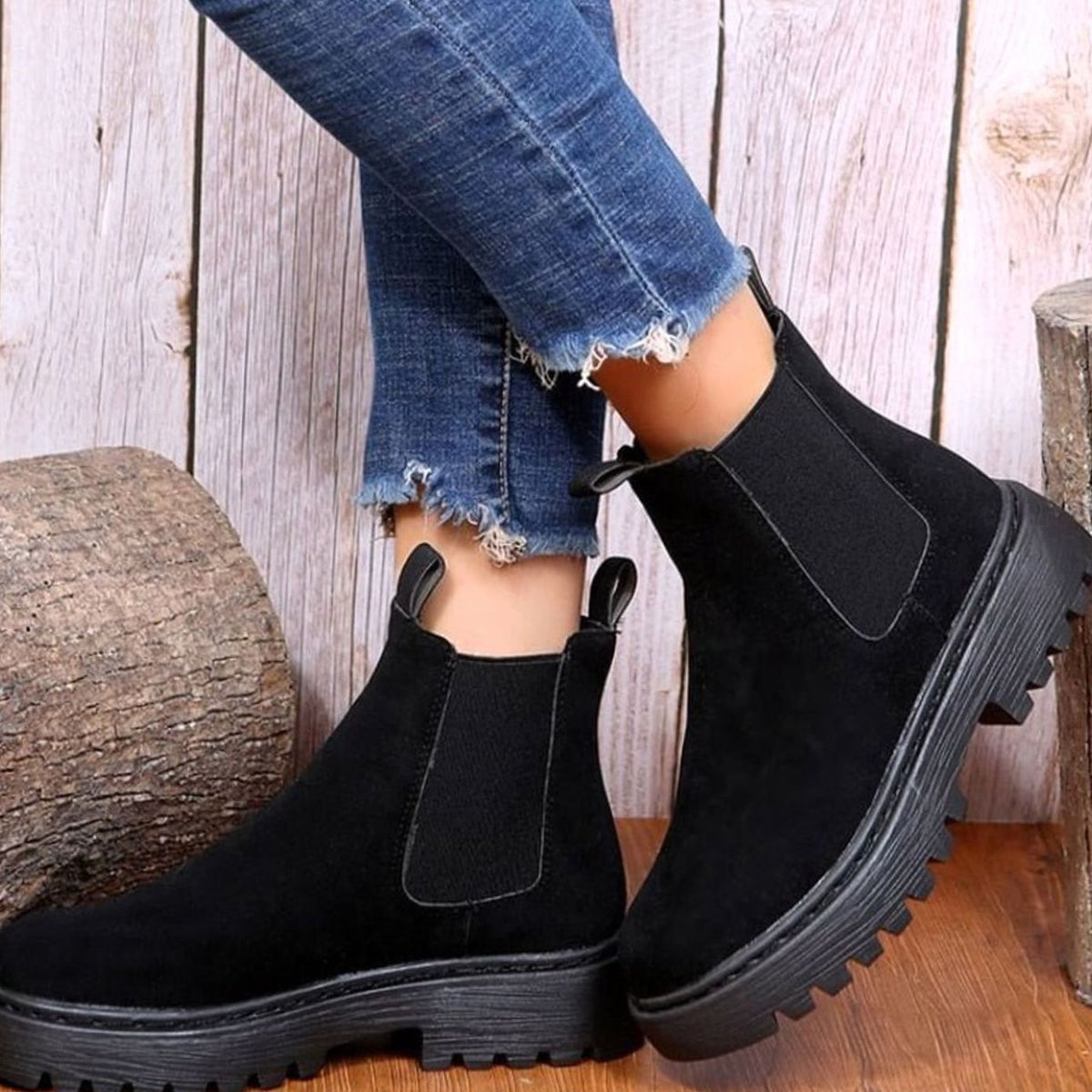 Erika | Damen Chelsea Boots in Wildleder-Optik