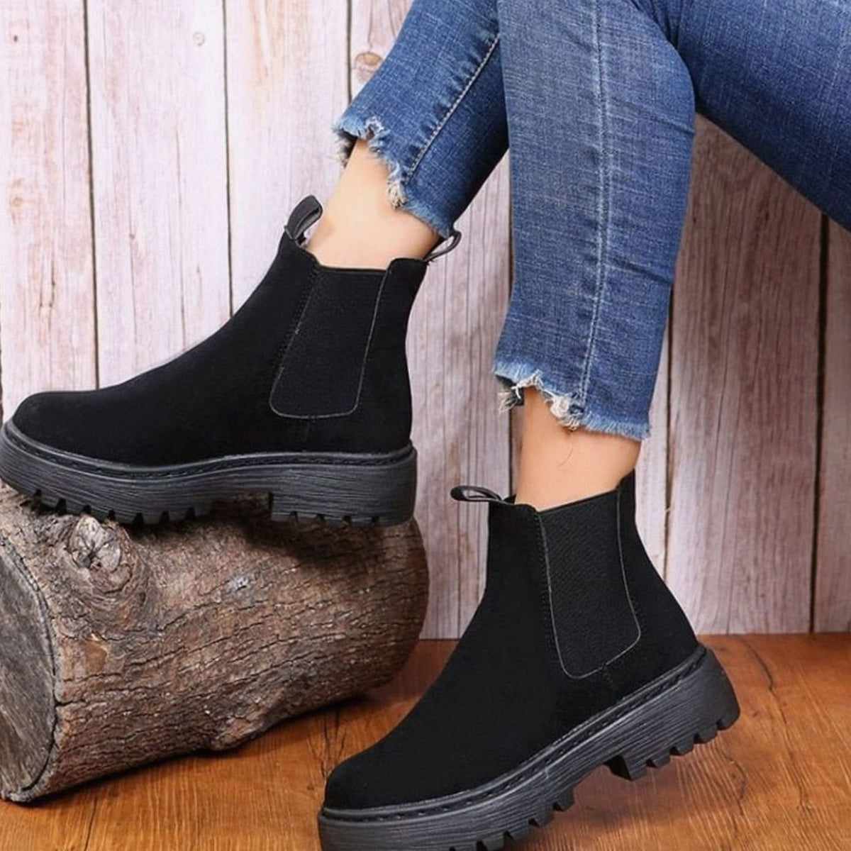 Erika | Damen Chelsea Boots in Wildleder-Optik
