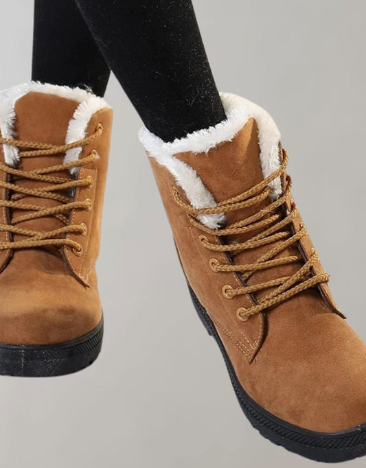 Monika | Damen gefütterte Winterboots in Wildlederoptik