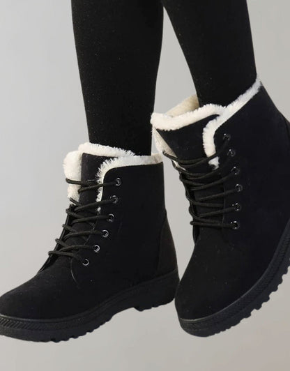Monika | Damen gefütterte Winterboots in Wildlederoptik