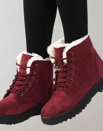 Monika | Damen gefütterte Winterboots in Wildlederoptik