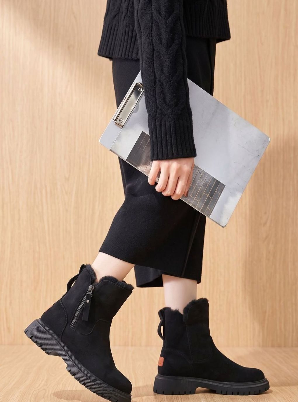 Susanne | Damen warme Stiefeletten mit Reißverschluss