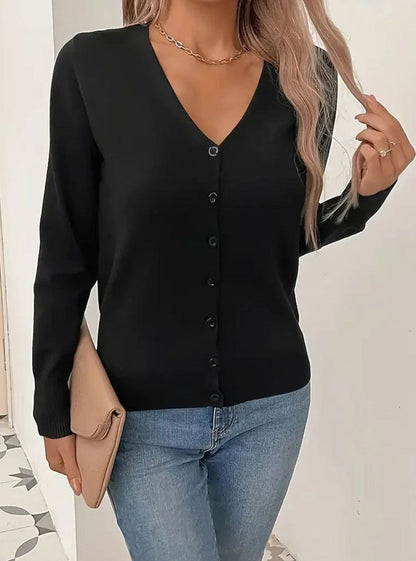 Lea | Damen Strickjacke mit V-Ausschnitt