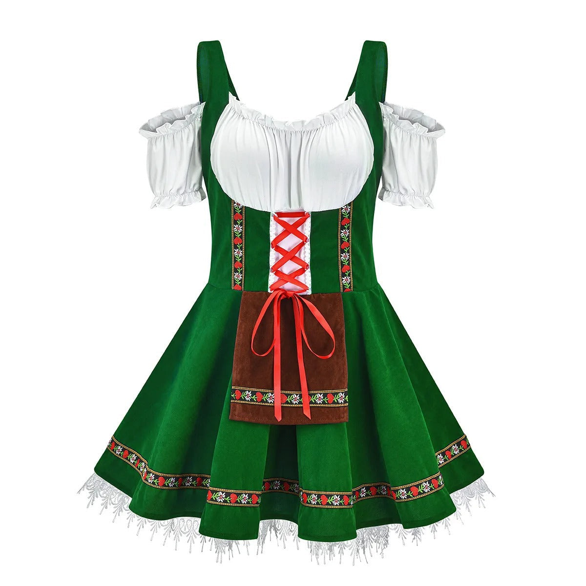 Lena | Dirndlkleid mit Schnürung und karierter Rockpartie