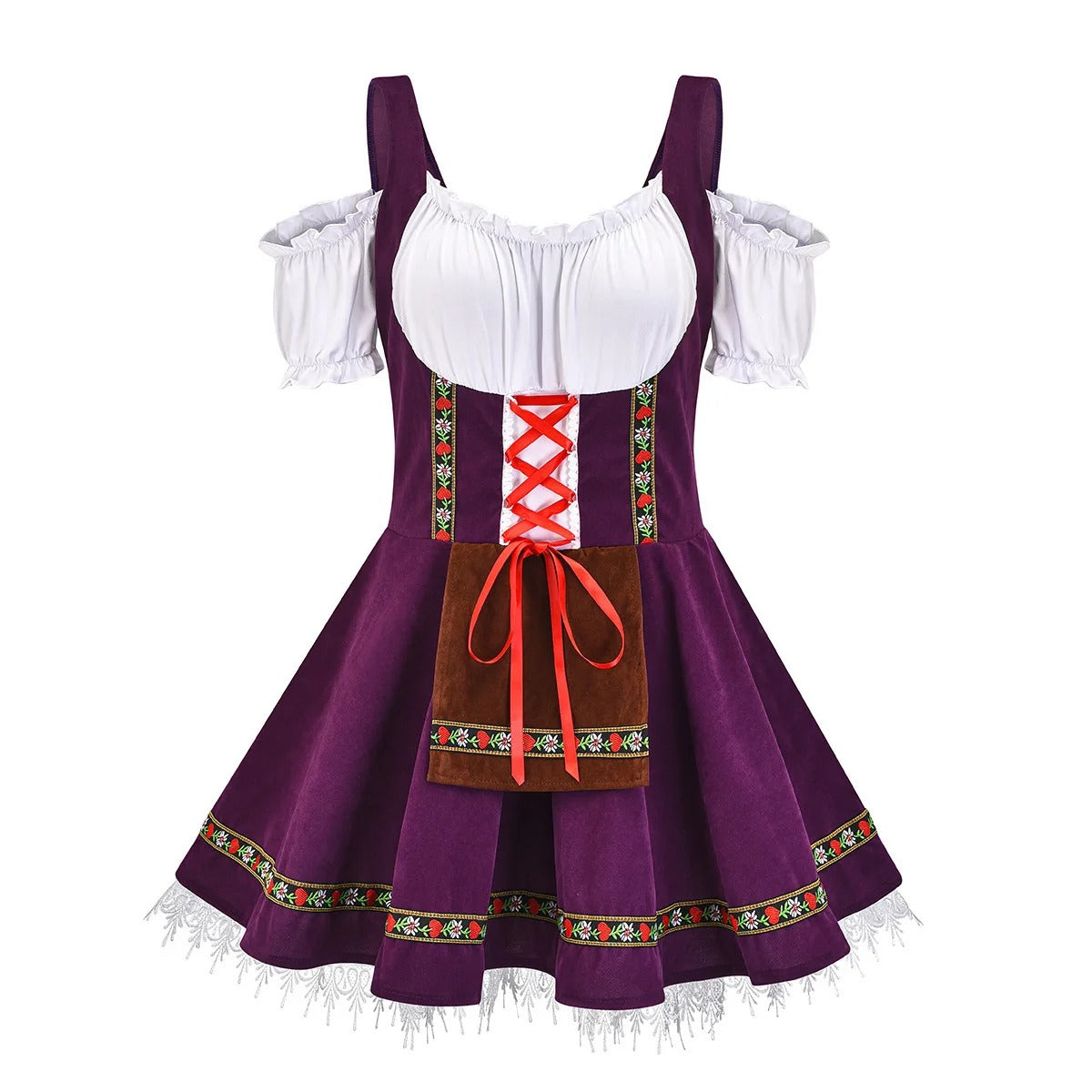 Lena | Dirndlkleid mit Schnürung und karierter Rockpartie