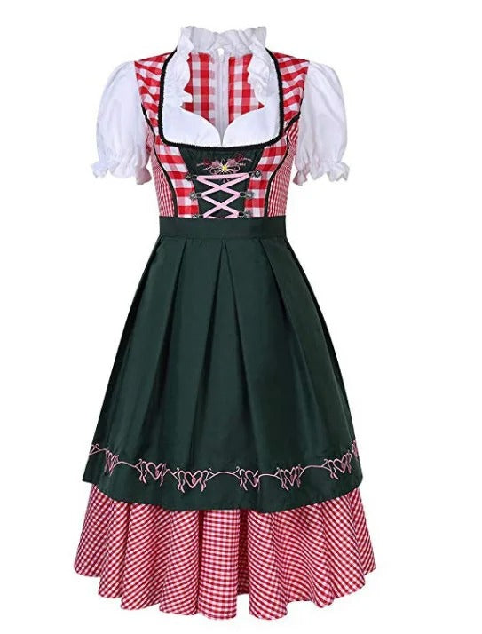 Lena | Dirndlkleid mit Schnürung und karierter Rockpartie