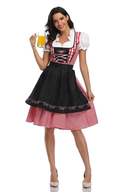 Lena | Dirndlkleid mit Schnürung und karierter Rockpartie